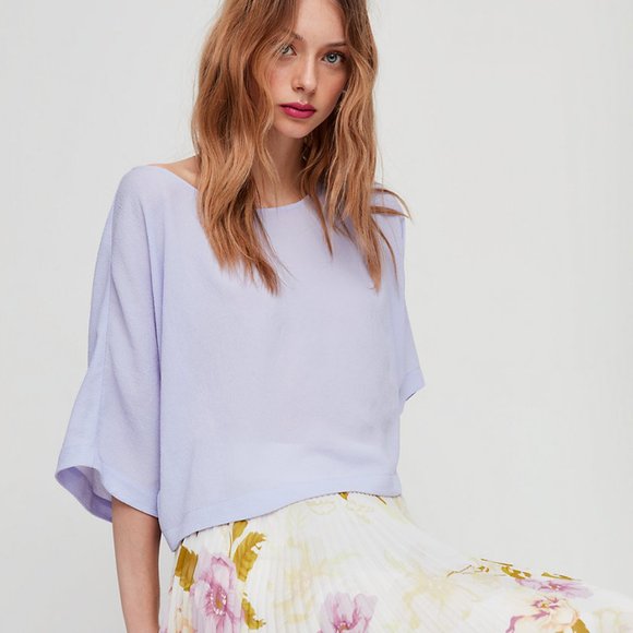 Aritzia Tops - Aritzia Wilfred Pink Blayze Cropped Dolman Blouse